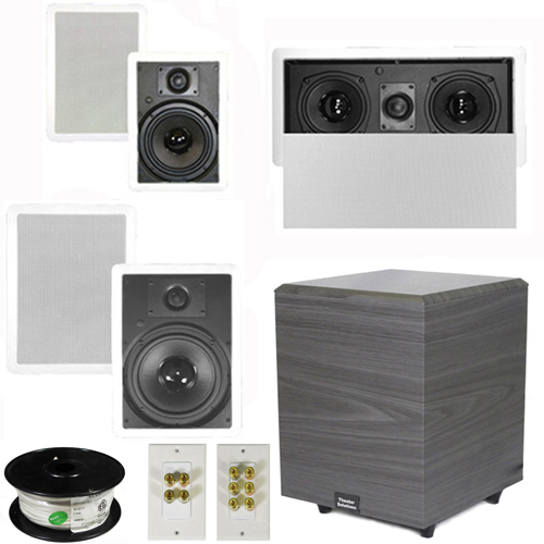 Theater Solutions 5.1 Home Theater 8" and 6.5" Speakers, Center, 8" Powered Sub and More TS6W8WL51SET2 at Sears.com