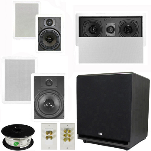 Theater Solutions 5.1 Home Theater 8" and 6.5" Speaker Set with Center, 15" Powered Sub and More TS6W8WL51SET9 at Sears.com