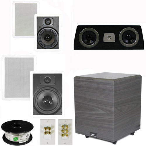 Theater Solutions 5.1 Home Theater 8" and 6.5" Speakers Set with Center, 8" Powered Sub and More TS6W8WC51SET2 at Sears.com