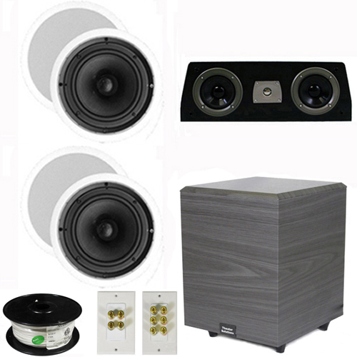 Theater Solutions 5.1 Home Theater 8" Ceiling Speakers Set with Center, 8" Powered Sub and More TS80CC51SET2 at Sears.com