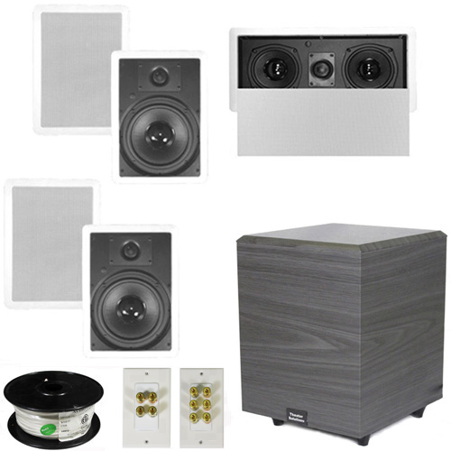 Theater Solutions 5.1 Home Theater 8" In Wall Speakers, Center, 8" Powered Sub and More TS80WL51SET2 at Sears.com
