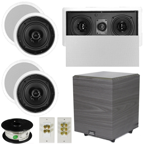 Theater Solutions 5.1 Home Audio Speakers 4 Speakers, 1 Center, 8" Powered Sub and More TS50CL51SET2 at Sears.com