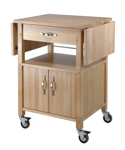 Winsome Beech Kitchen Cart, Double Drop Leaf, Cabinet with shelf at Sears.com