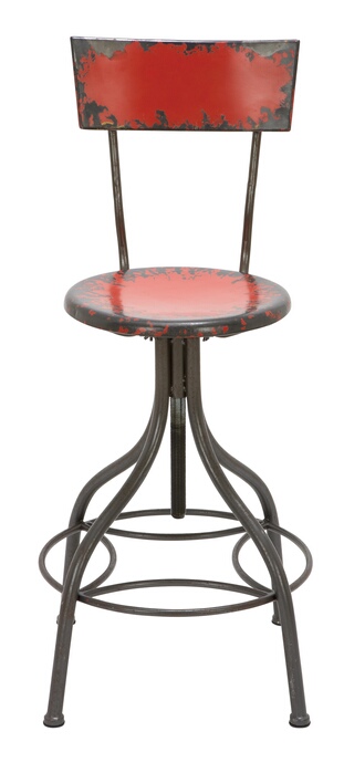 Benzara Old Look Fire Engine Red Bar Chair With Adjustable Seat at Sears.com
