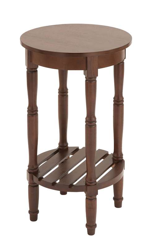 Benzara Wood Side Table with Round Surfaces Top & Open Rack Below at Sears.com