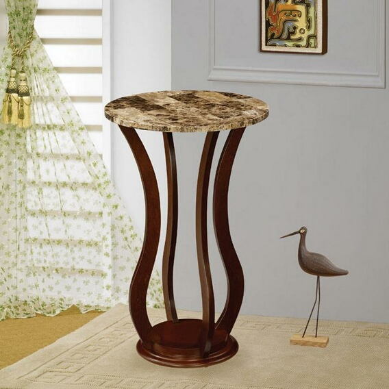 Coaster Cherry finish wood plant stand with faux marble round top at Sears.com
