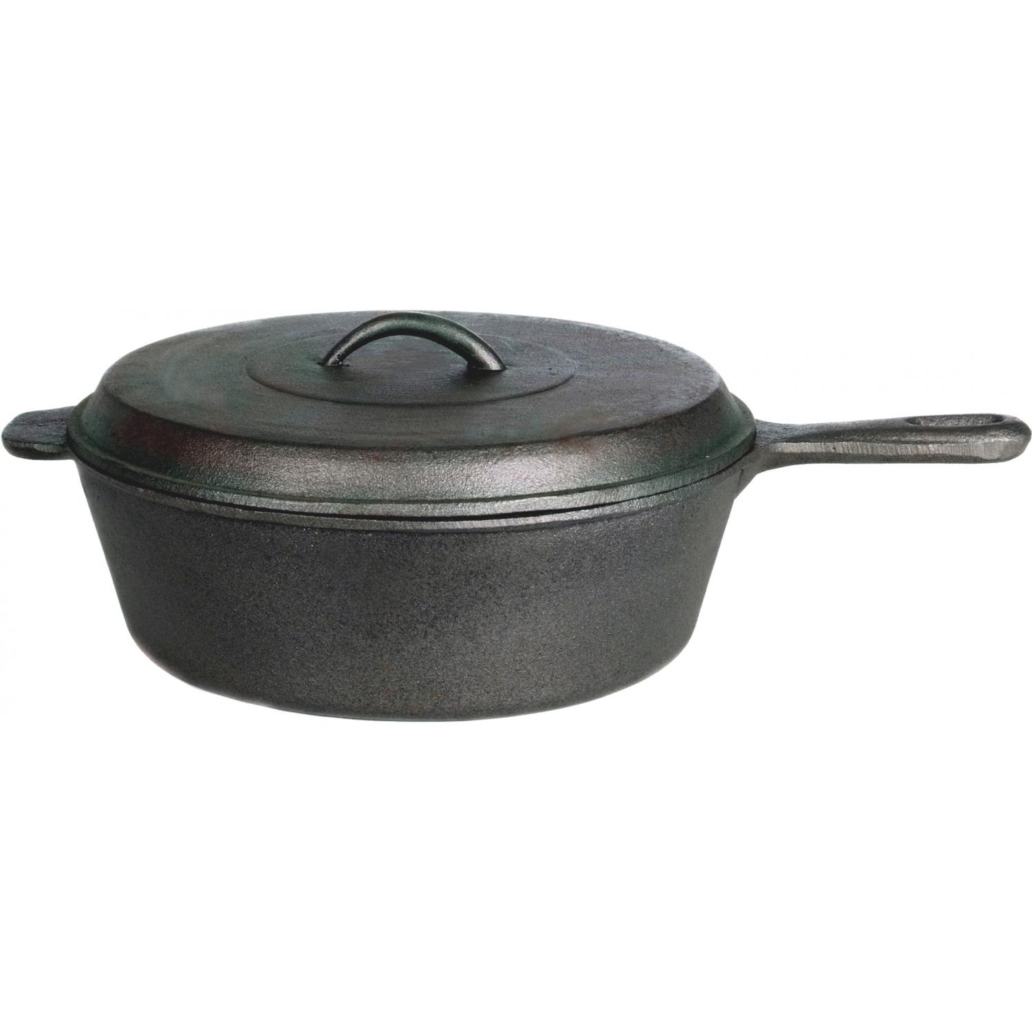 Cajun Cookware 4 Quart Seasoned Cast Iron Chicken Fryer With Basket - Gl10495cs