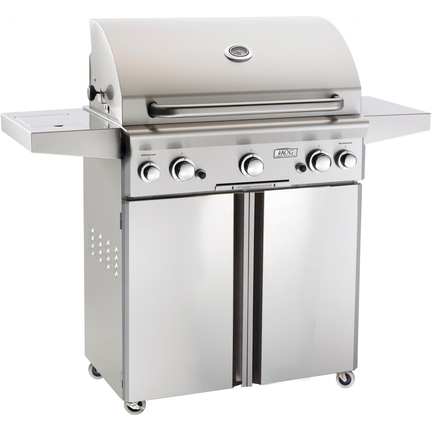 AOG American Outdoor Grill 30 Inch Natural Gas Grill On Cart W/ Rotisserie & Side Burner at Sears.com