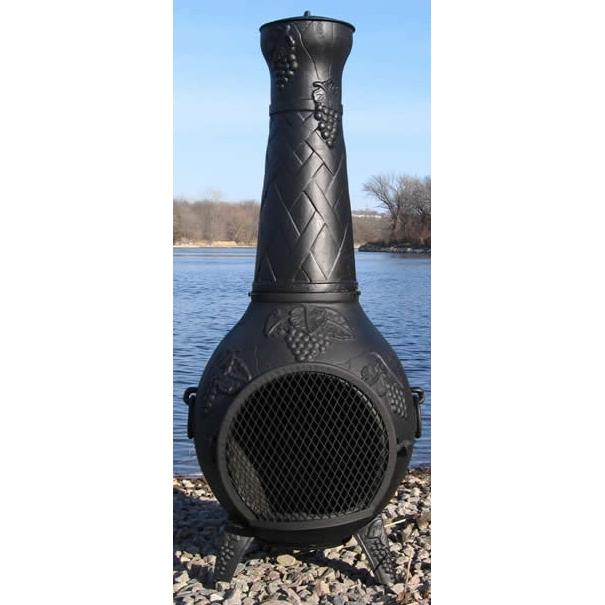 The Blue Rooster Grape Style Cast Aluminum Chiminea With Natural Gas Conversion Kit - Charcoal at Sears.com