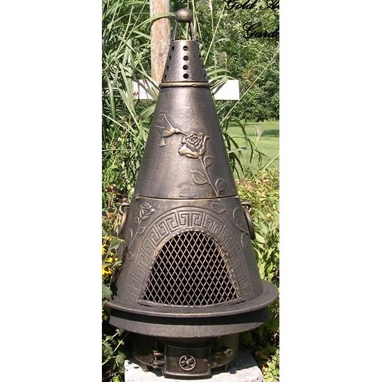 The Blue Rooster Garden Style Cast Aluminum Chiminea With Natural Gas Conversion Kit - Gold Accent at Sears.com