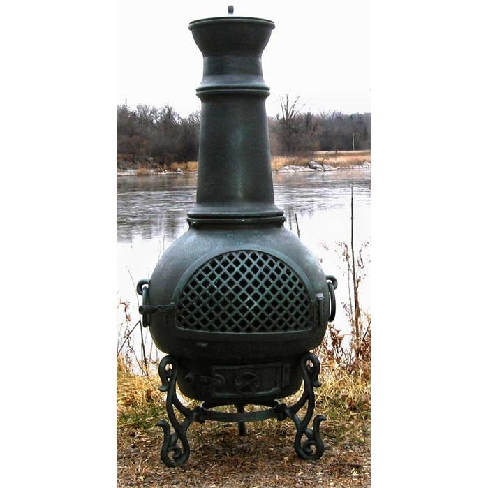 The Blue Rooster Gatsby Style Cast Aluminum Chiminea - Antique Green at Sears.com