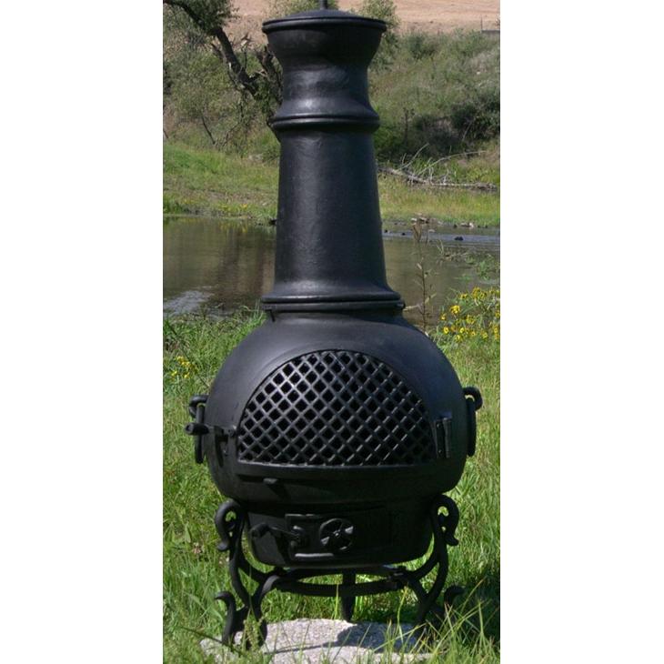 The Blue Rooster Gatsby Style Cast Aluminum Chiminea With Natural Gas Conversion Kit - Charcoal at Sears.com