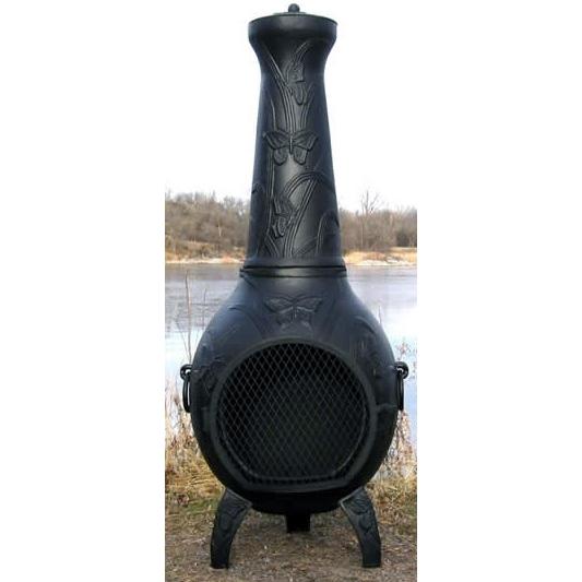The Blue Rooster Butterfly Style Cast Aluminum Chiminea - Charcoal at Sears.com