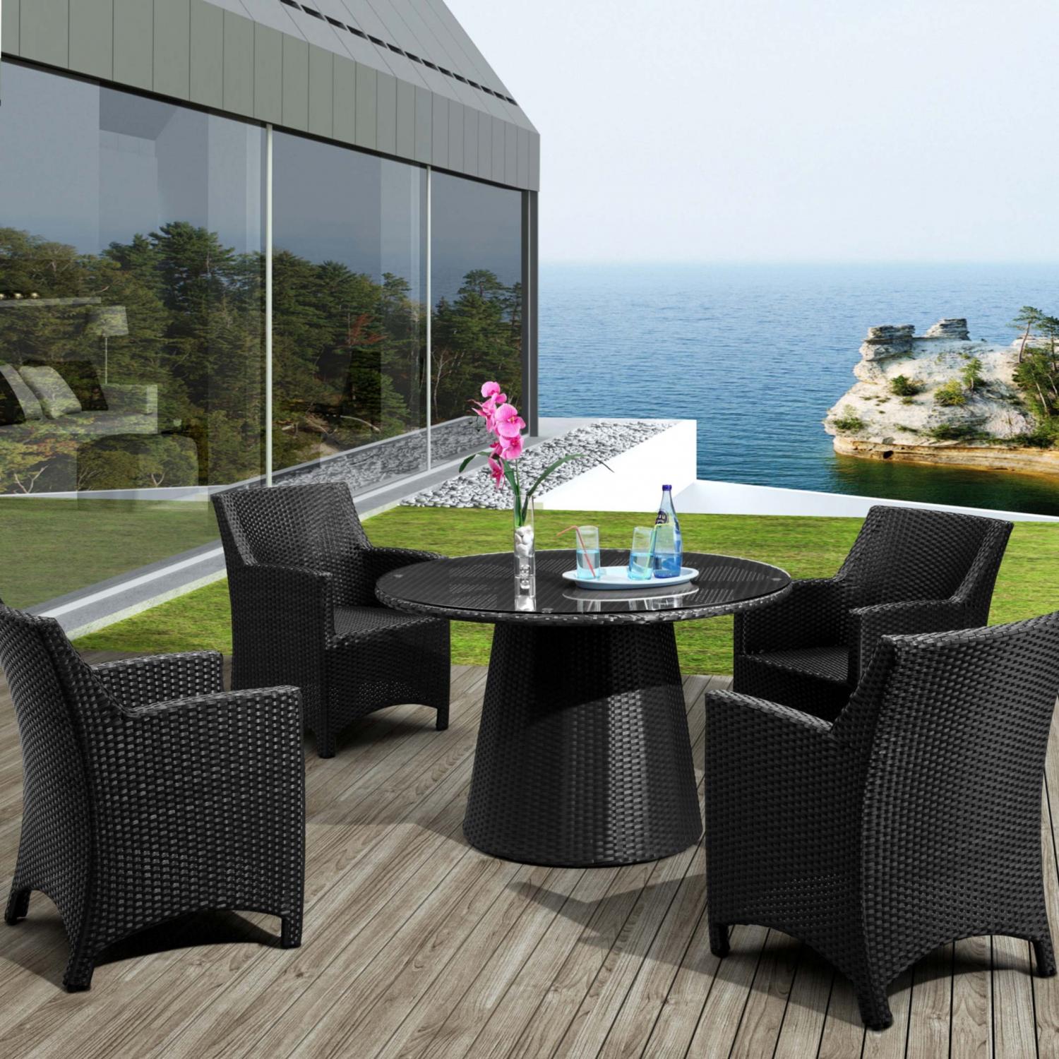 Zuo Modern Avalon Patio Dining Set With Glass Top Table - Seats 4 at Sears.com
