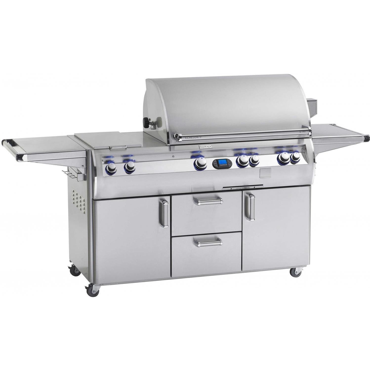Fire Magic Echelon Diamond E660s Propane Gas Grill With Double Side Burner And Power Hood On Cart at Sears.com
