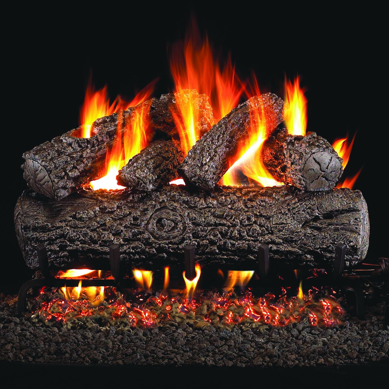 Peterson Real Fyre 24-inch Post Oak Outdoor Log Set With Vented Propane Gas Stainless G45 Burner at Sears.com