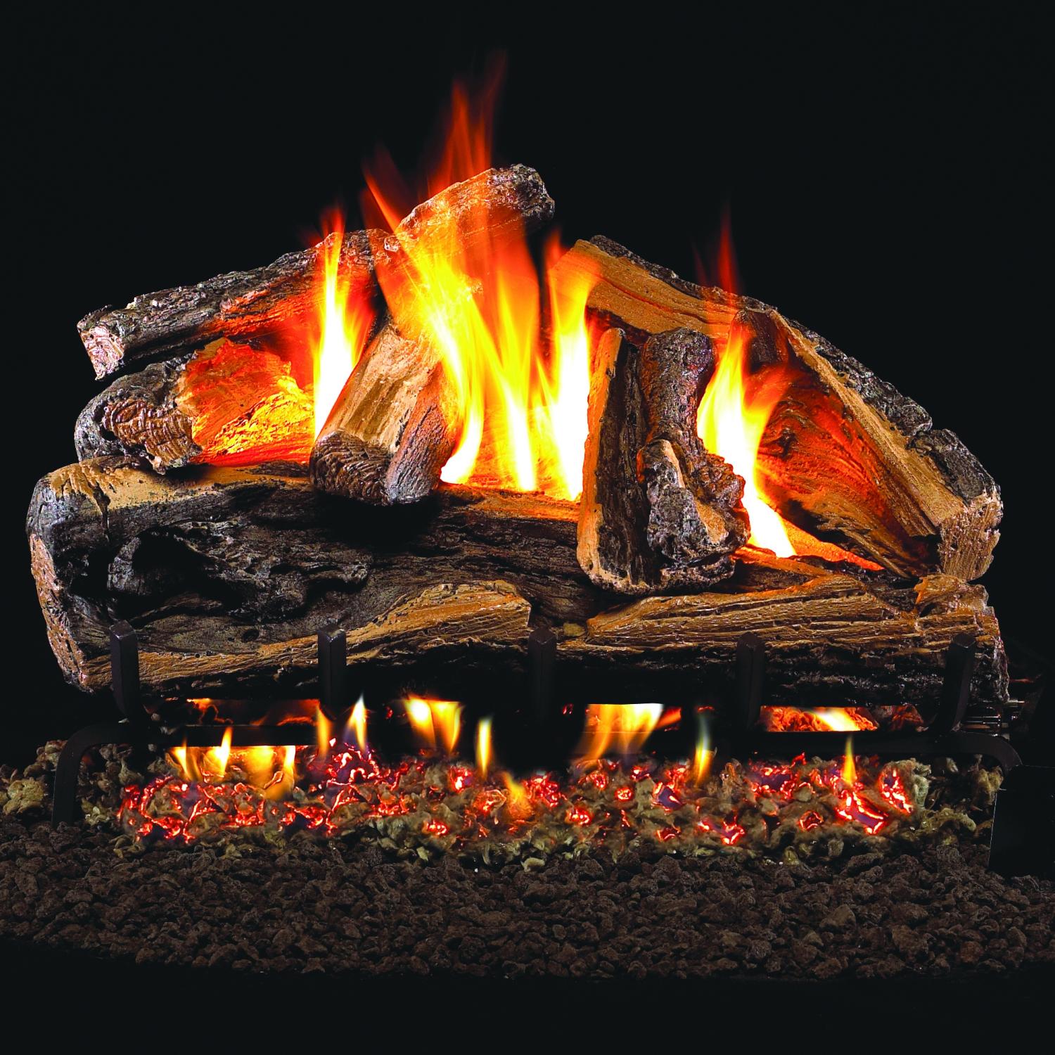 Peterson Real Fyre 18-inch Rugged Split Oak Outdoor Log Set With Vented Stainless G45 Burner at Sears.com