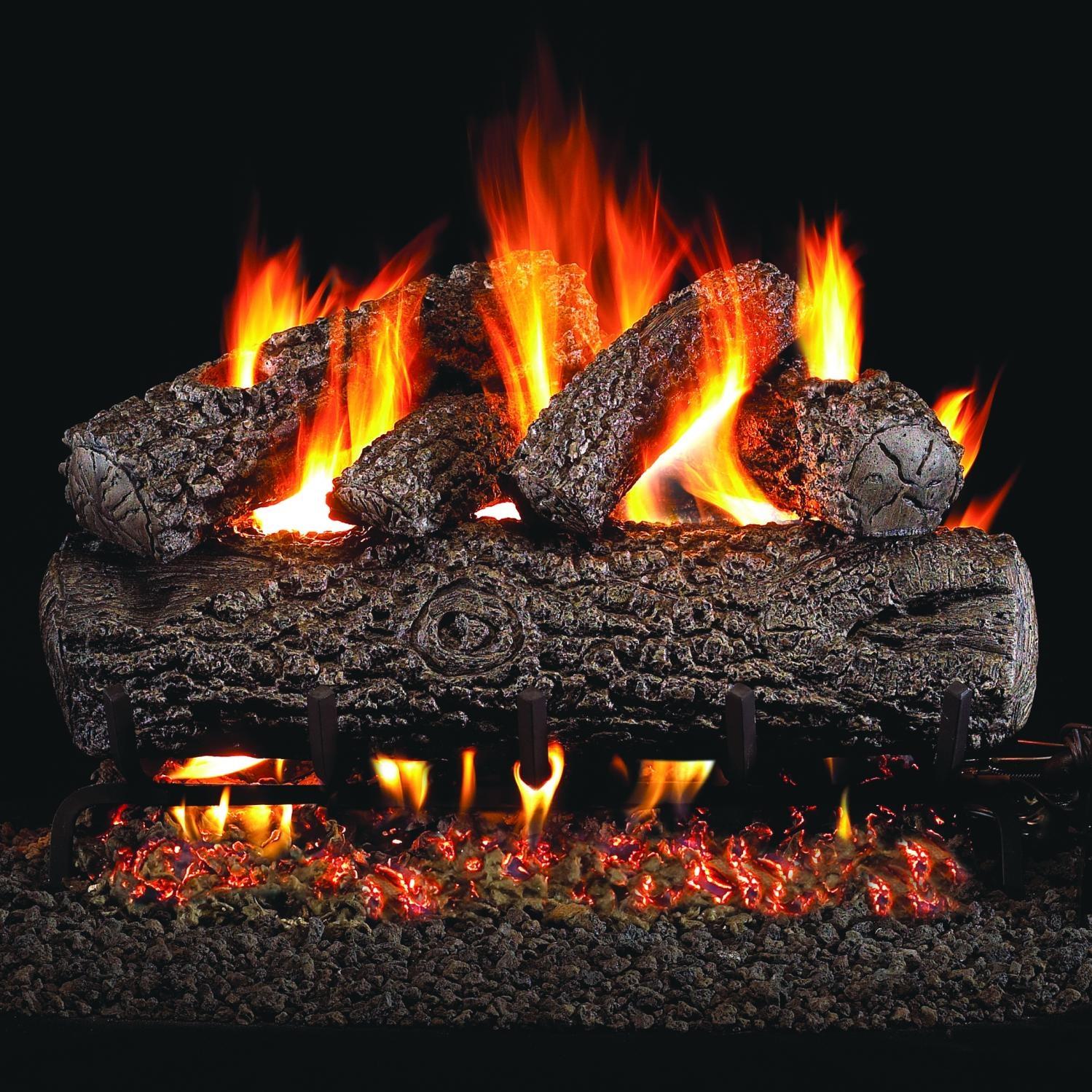 Peterson Real Fyre 30-inch Post Oak Outdoor Log Set With Vented Propane Gas Stainless G45 Burner at Sears.com