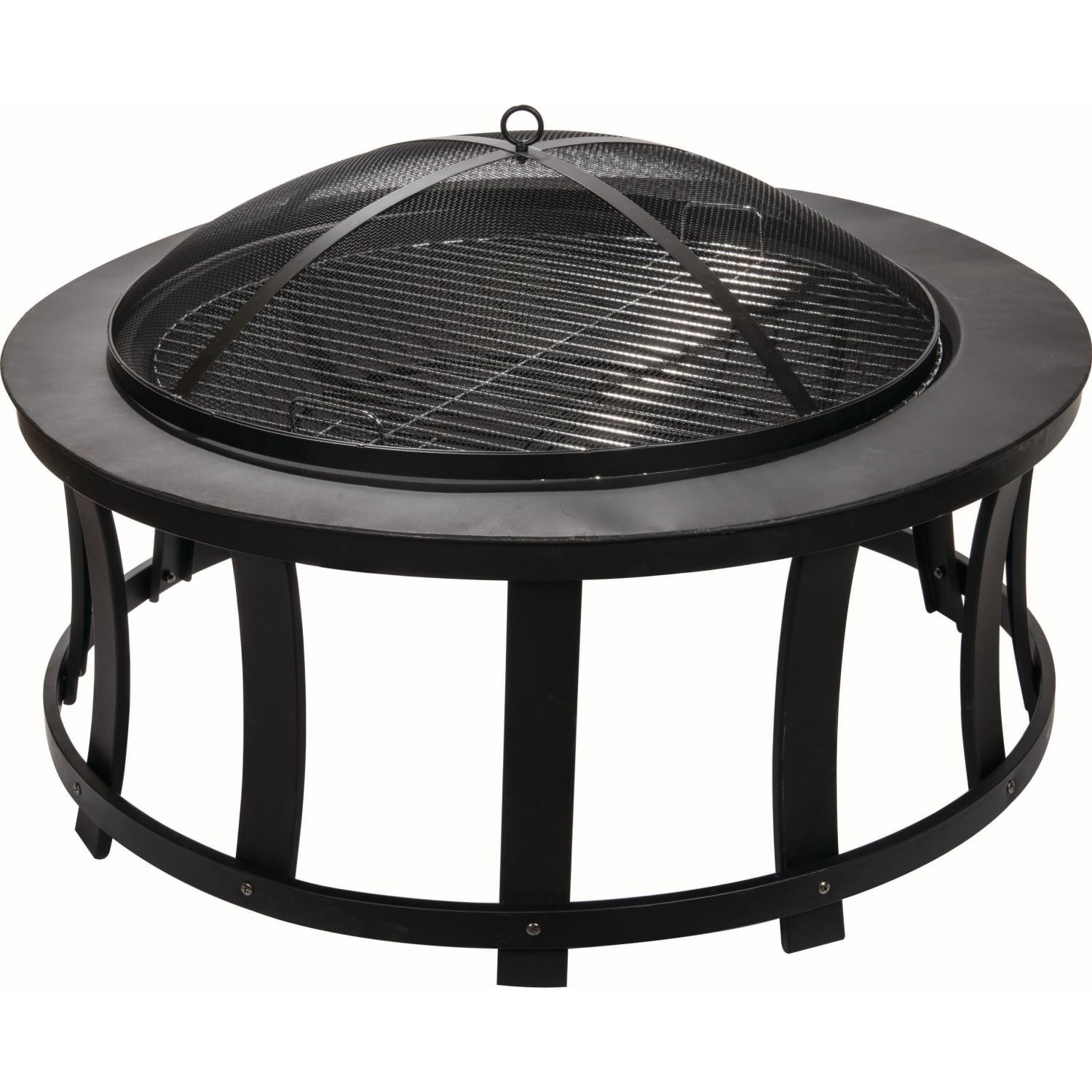 Alpine Flame 35-inch Black Outdoor Wood Burning Fire Pit With Slat Design at Sears.com