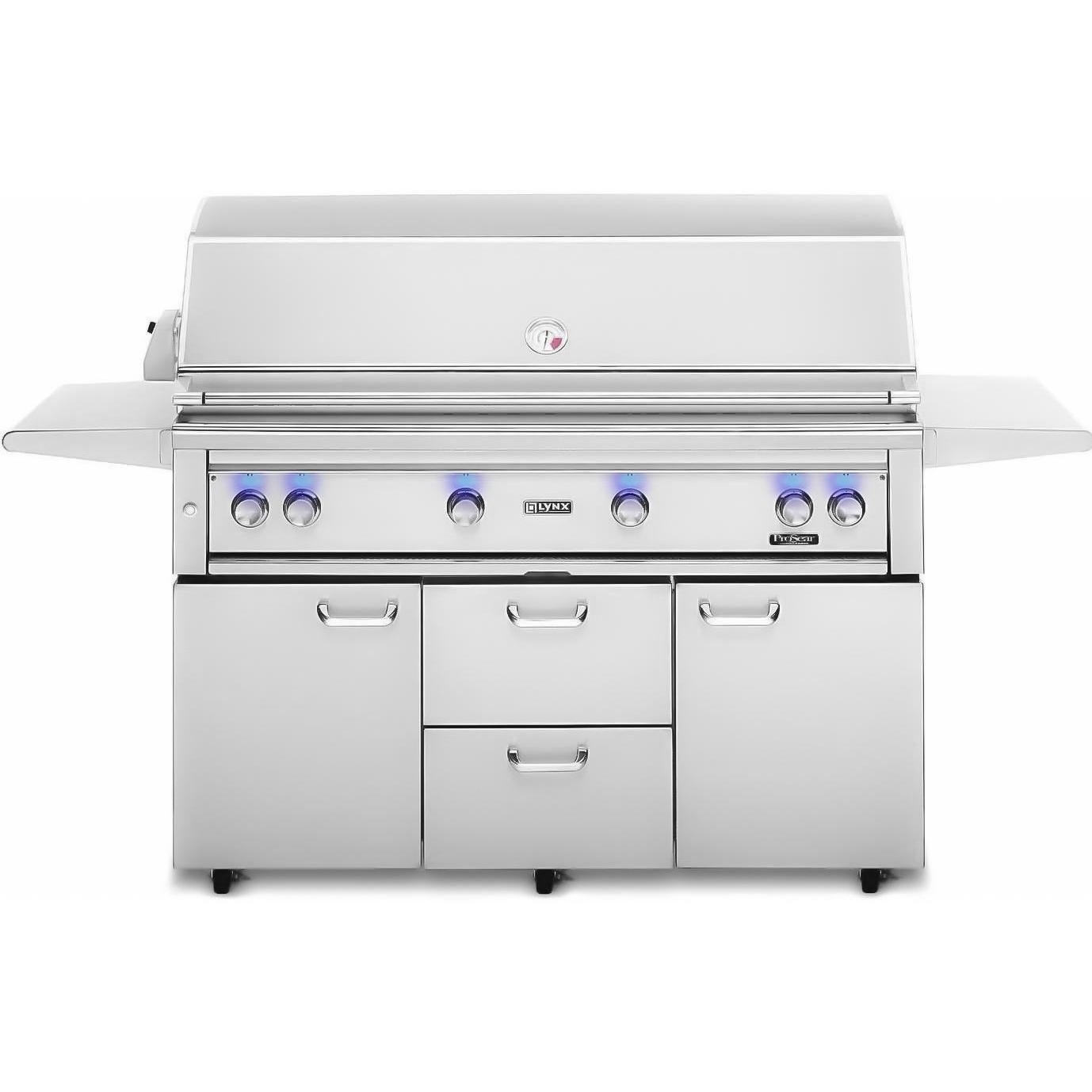 Lynx 54-inch Natural Gas Grill On Cart With Prosear Burner And Rotisserie L54psfr-2-ng