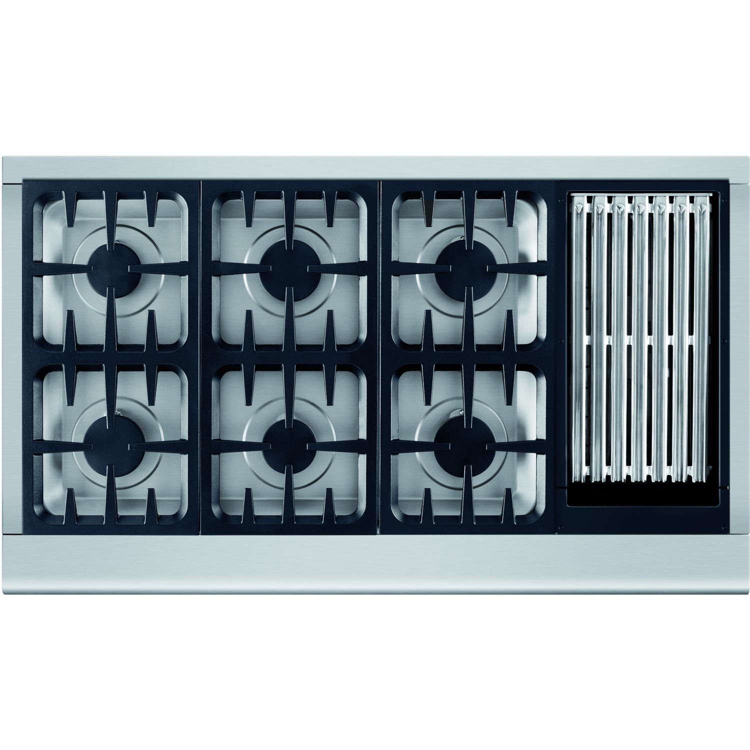 Dcs Professional 48-inch 6-burner Propane Gas Cooktop With Grill By Fisher Paykel - Cpv-486gl-l