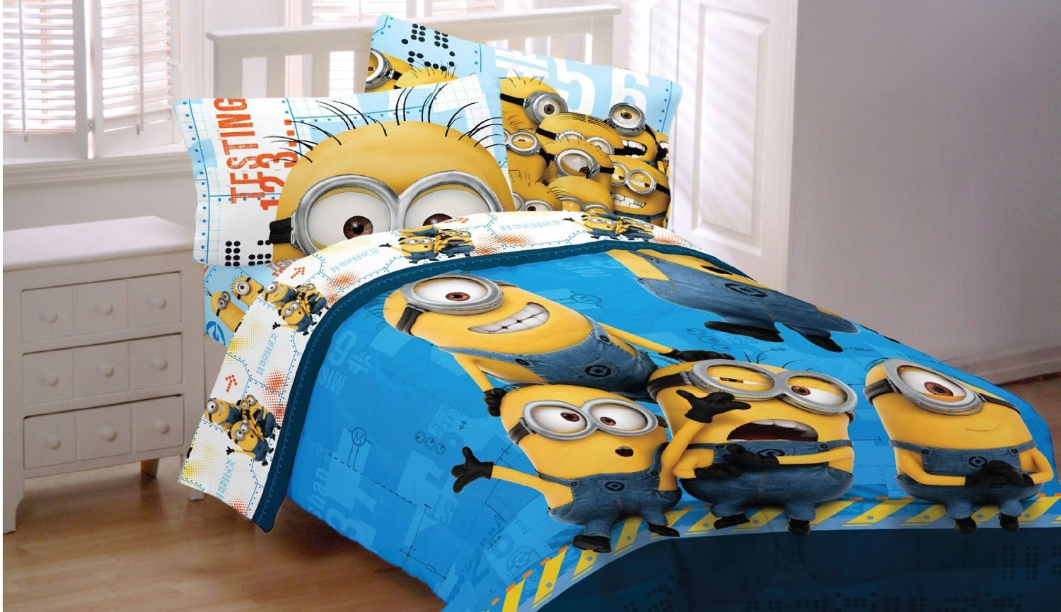Minion Bedding King Size Uk Designs Universal Studios Deable Me Minions Testing 123 Full Comforter