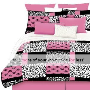 Bed in a Bag Pink/Black/White Girls Skulls Bed-In-A-Bag Micro-Fiber 6PC Comforter Set Queen Size at Sears.com