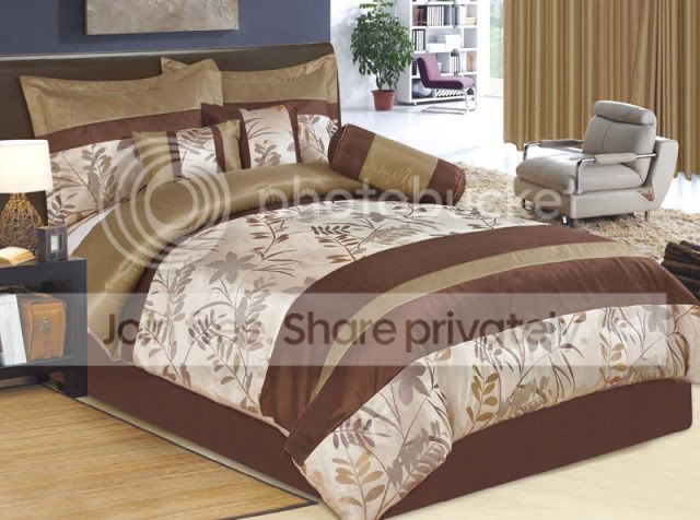 Grand Bedding Floral Botanical Coffee and Tan 7PC Comforter Set Bed in a Bag at Sears.com