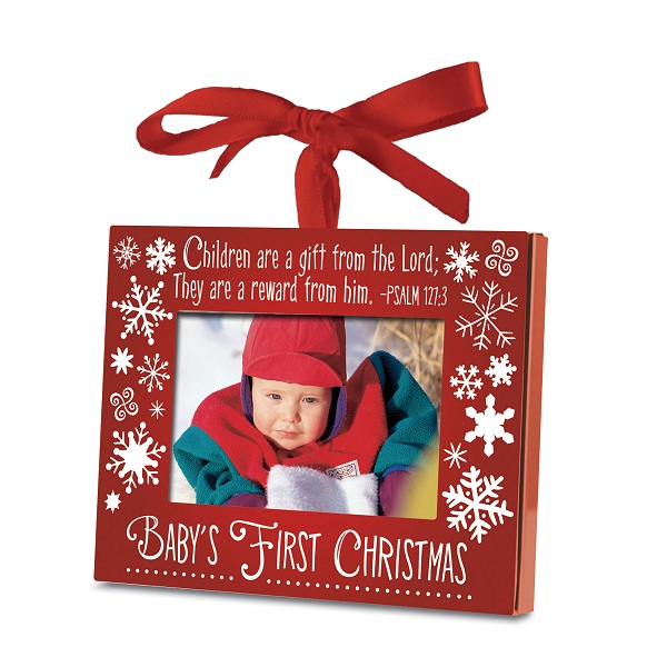 LCP Gifts Baby's First Christmas Snowflake Red Metal Photo Ornament 12450 at Sears.com