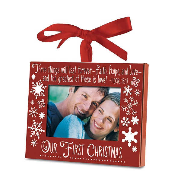 LCP Gifts Our First Christmas Snowflake Red Metal Photo Ornament 12454 at Sears.com