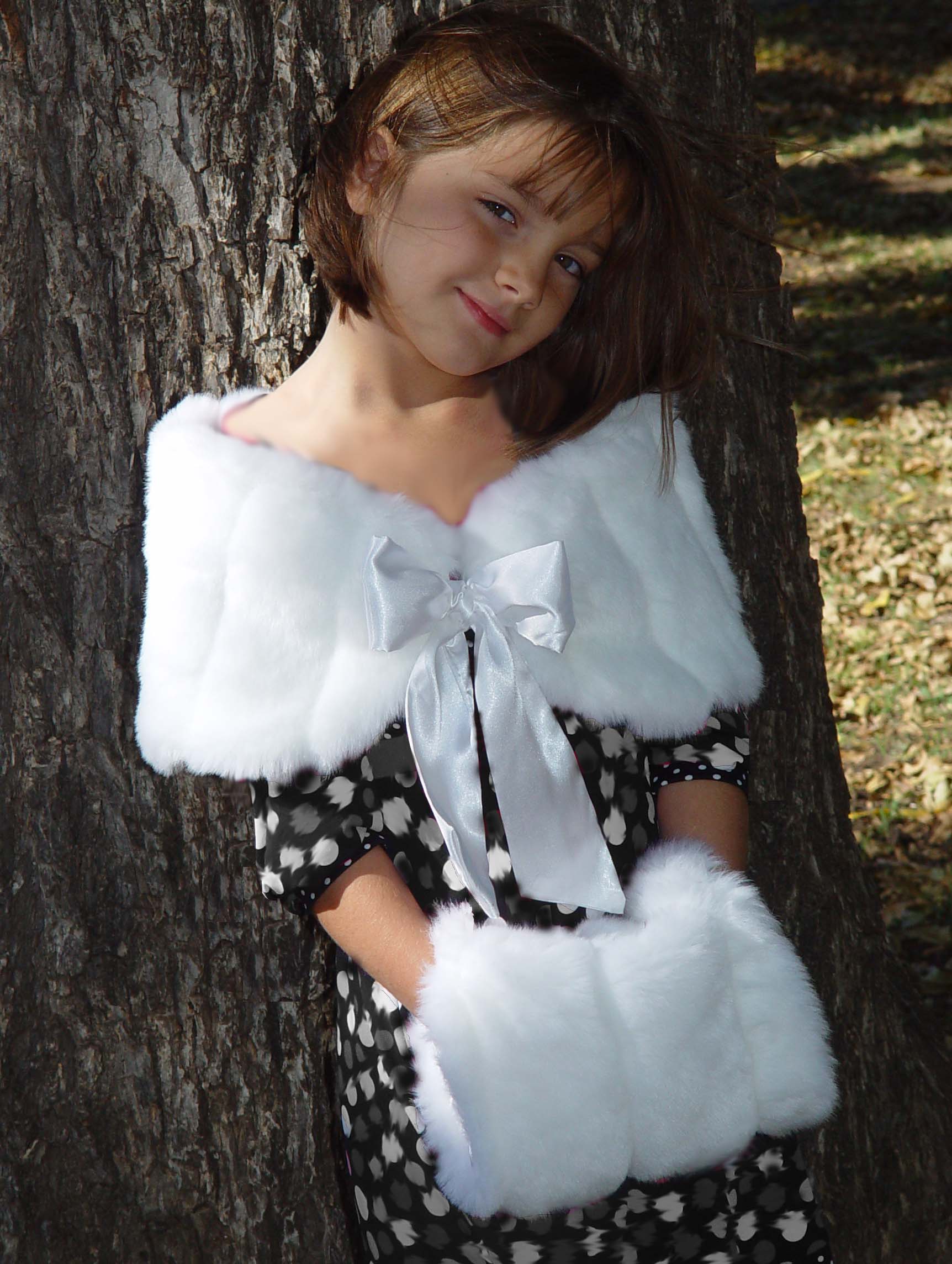 Fauxbulous Wholesale Suevas Mink Faux Fur Capelet with Satin Bow White Size: Child Small at Sears.com