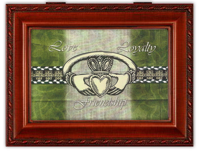Cottage Garden Love Loyalty Friendship Irish Claddaugh Wood Look Music Jewelry Box Wind Beneath My Wings MBWGIMB87WW at Sears.com