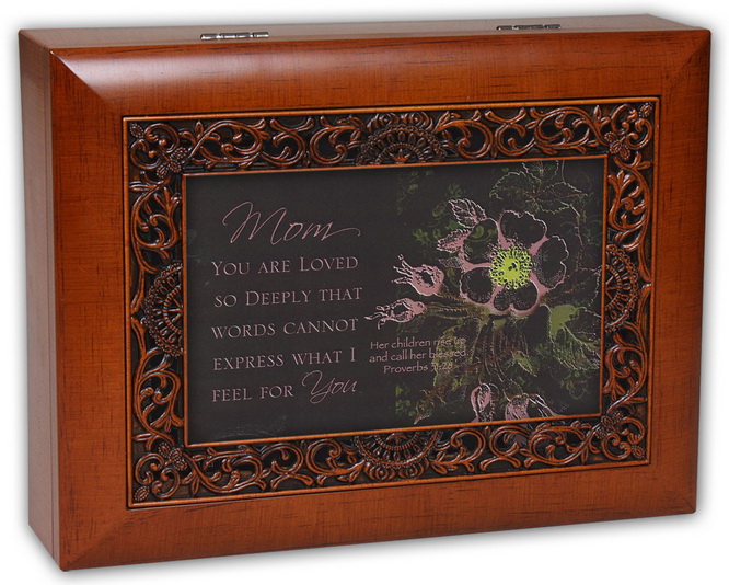 Cottage Garden Soft Gentle Love Mom Bible Verse Music Jewelry Box Plays Amazing Grace MBORWGimb13sAG at Sears.com