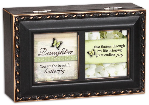 Cottage Garden Gift for Daughter Music Jewelry Box Wonderful World Tune Distressed Black PM5600 at Sears.com
