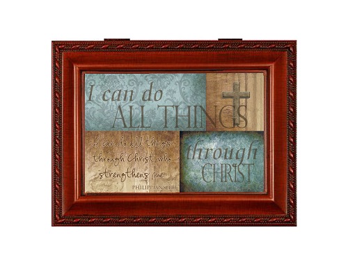 Cottage Garden Music Box With Wood Grain Finish I Can Do All Things Through Christ at Sears.com