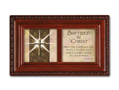 Cottage Garden Wood Grain Baptized In Christ Music Box Plays Jesus Loves Me at Sears.com