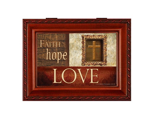 Cottage Garden Wood Grain Faith Hope Love Box Plays You Are My Sunshine at Sears.com