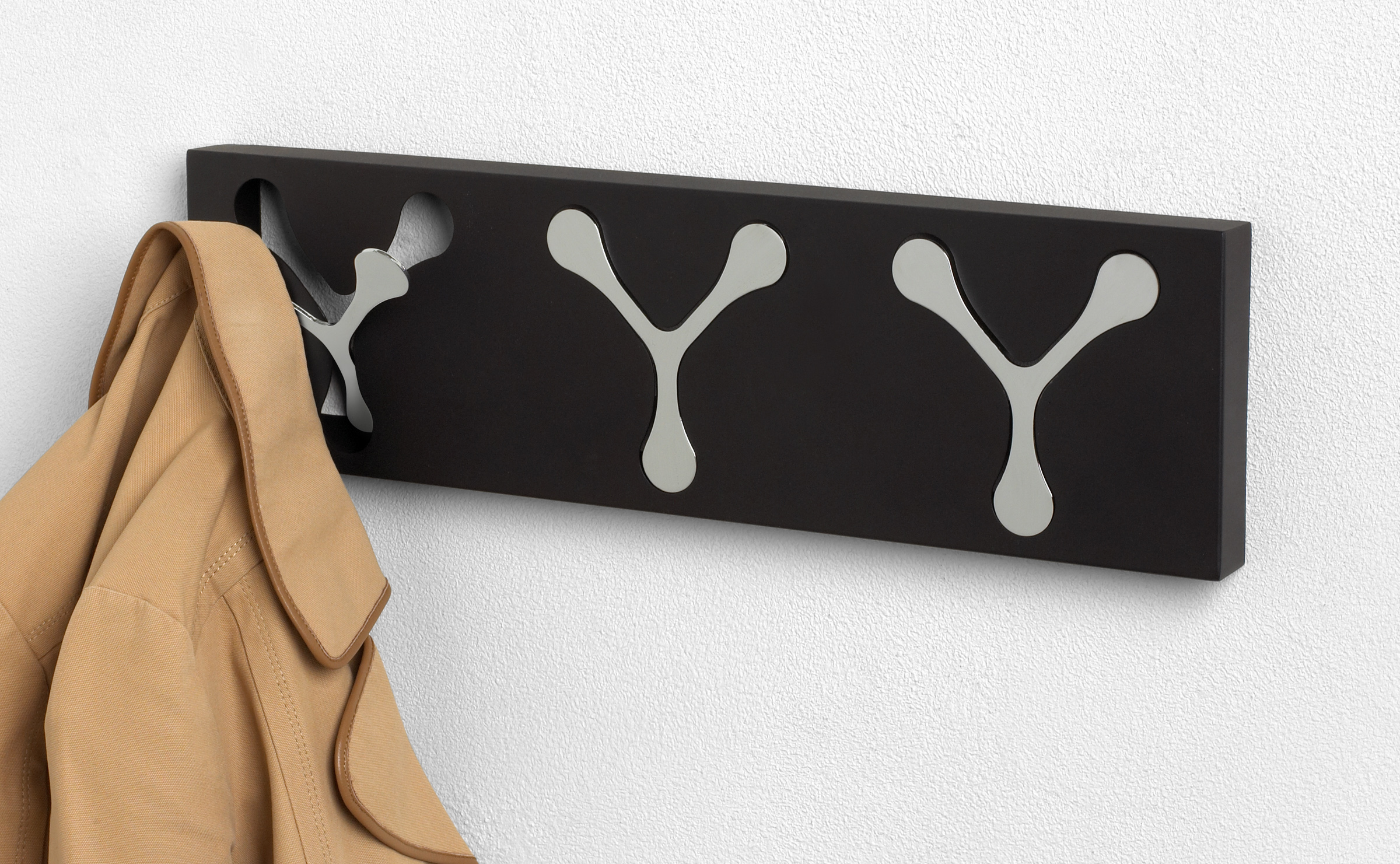 SPECTRUM DIVERSIFIED Ariel Wall Mount 3Hook Rack Organizer Black and Chrome Spectrum at Sears.com