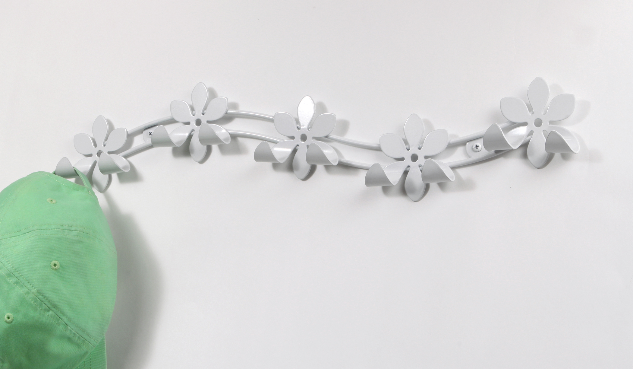 SPECTRUM DIVERSIFIED Flower Wall Mount 5Hook Rack child room organizer white Spectrum at Sears.com