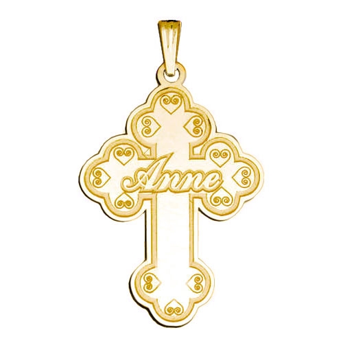 PicturesOnGold.com Personalized Cross with Script Name Etched, Sterling Silver, about 3/4 in. at Sears.com
