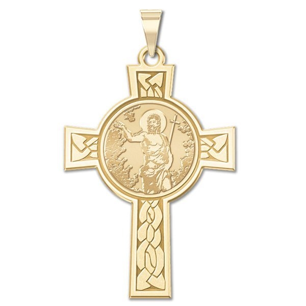 PicturesOnGold.com Saint John the Baptist Cross Medal, Sterling Silver, about 3/4 in. at Sears.com