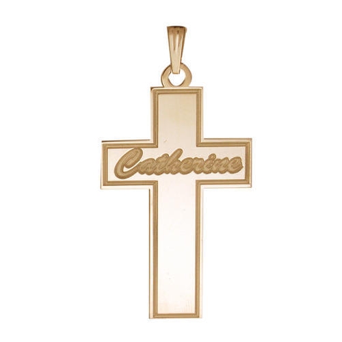 PicturesOnGold.com Personalized Cross with Script Name Etched, Sterling Silver, about 3/4 in. at Sears.com
