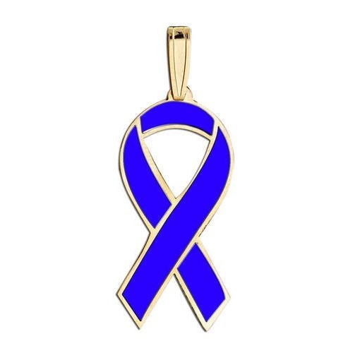 PicturesOnGold.com Awareness Ribbon Blue Color Charm, Solid 14k White Gold, 1/2 x 1 in, height of quarter at Sears.com