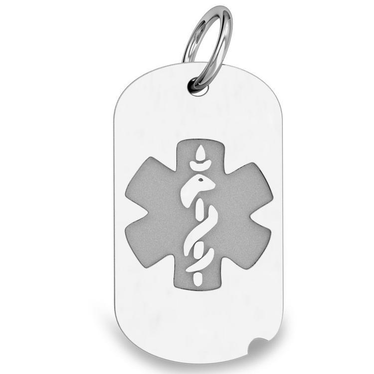 PicturesOnGold.com Sterling Silver Dog Tag Id Charm Or Pendant, Sterling Silver, 1/2 x 1 in, height of quarter at Sears.com
