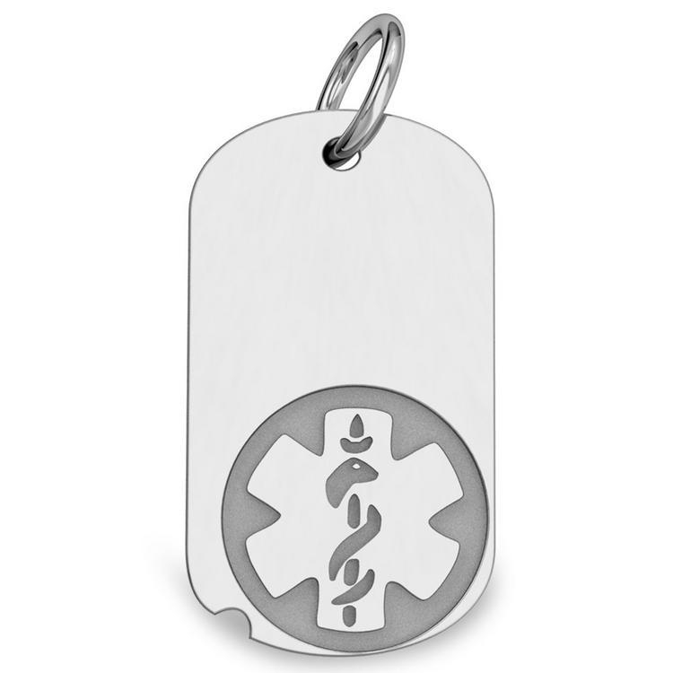 PicturesOnGold.com Sterling Silver Dog Tag Id Charm Or Pendant, Sterling Silver, 1/2 x 1 in, height of quarter at Sears.com
