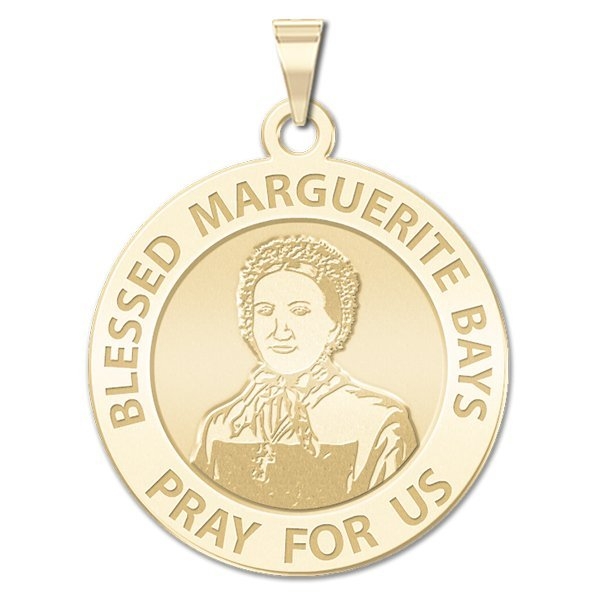 Blessed Marguerite Bays Medal, Solid 14k White Gold, 1 in, size of quarter