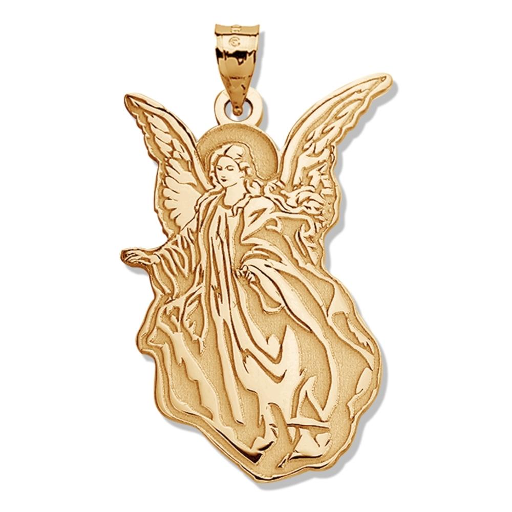 Our Guardian Angel - Pendant, Sterling Silver, 1/2 x 2/3 in, height of dime