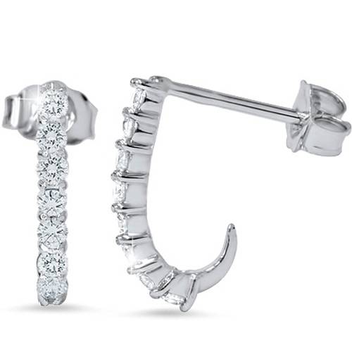 Pompeii3 .45CT Diamond Hoops 14K White Gold 1/2 Pompeii3 .45CT Diamond Hoops 14K White Gold 1/2