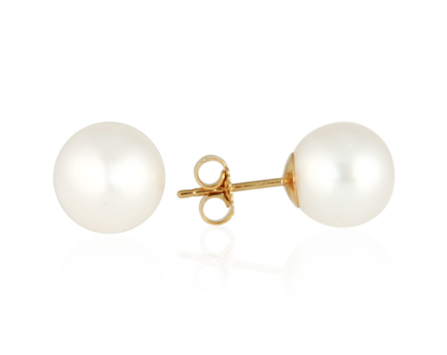 szul.com 10.5-11MM Natural South Sea white Pearl Stud Earring in 14K Gold at Sears.com