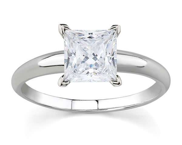 szul.com 1/10 ct.tw Princess Diamond Solitaire Ring in 14k White Gold at Sears.com